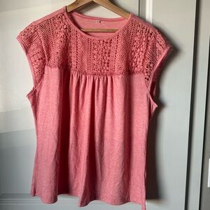 Pink sleeveless top